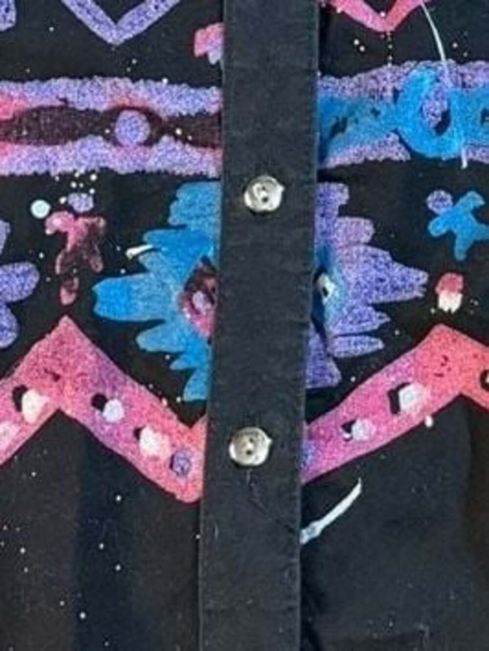 Vintage 90s Roughrider by Circle T Hand Painted Southwestern Western Shirt